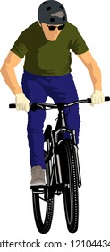 isolated cyclist - vector illustration
