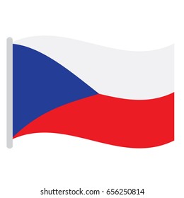 Isolated Czech flag on a white background, Vector illustration