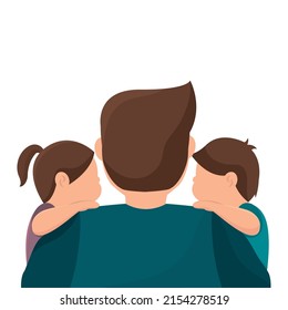 Isolated dad and sons father vector illustration