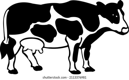 isolated dairy cow vector illustration on white background