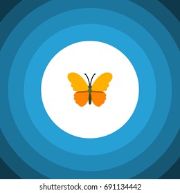 Isolated Danaus Plexippus Flat Icon. Butterfly Vector Element Can Be Used For Butterfly, Monarch, Moth Design Concept.