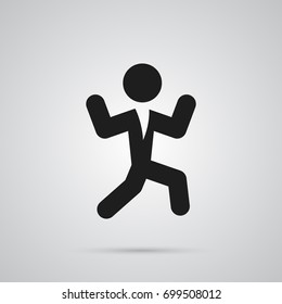 Isolated Dancing Man Icon Symbol On Clean Background. Vector Disco Element In Trendy Style.
