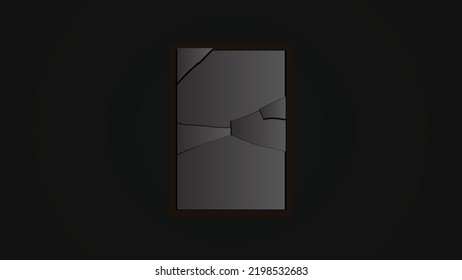 Isolated Dark Broken Mirror Vector