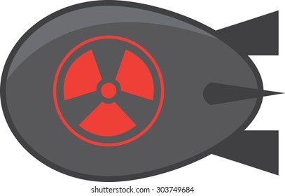 Isolated dark gray atomic bomb
