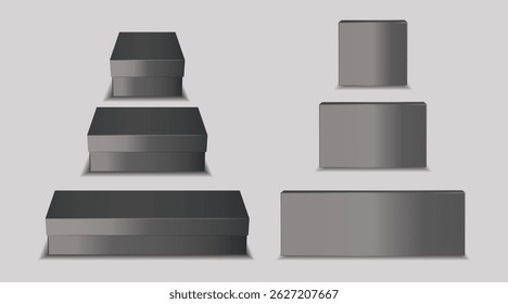 isolated Dark Gray Box Mockup EPS Vector EPS Vector