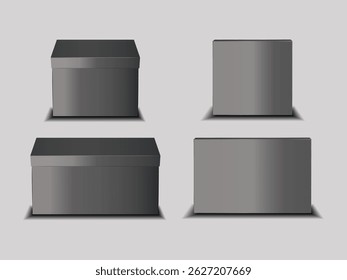 isolated Dark Gray Box Mockup EPS Vector EPS Vector