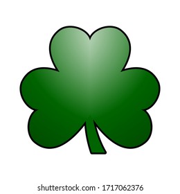 Isolated Dark Green Clover Emoji Vector