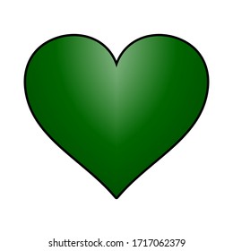 Isolated Dark Green Heart Emoji Vector