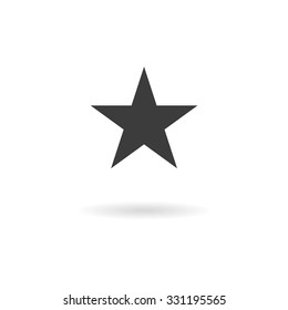 Isolated dark grey icon ostar (favorite, success, bookmark) on white background with shadow