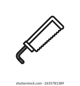 Isolated dark saw icon tool construction on White Background