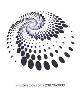 ilustración vectorial de vértice voro de espiral oscura aislada