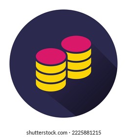 isolated database icon with long shadow