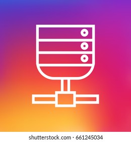 Isolated Datacenter Outline Symbol On Clean Background. Vector Server Element In Trendy Style.