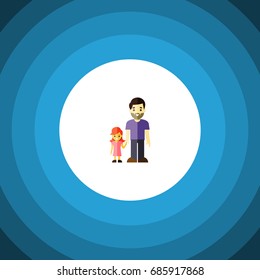 Isolated Daugther Flat Icon. Father Vector Element Can Be Used For Father, Daugther, Family Design Concept.