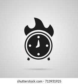 Isolated Deadline Icon Symbol On Clean Background. Vector Time In Fire Element In Trendy Style.