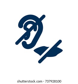 Isolated Deaf Icon Symbol On Clean Background. Vector Mute Element In Trendy Style.