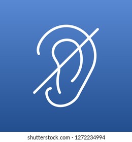 Isolated deafness icon line symbol on clean background. Vector hard of hearing element in trendy style.