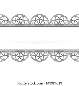 isolated decorated baroque silver frame vector illustration