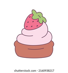 Isolated decorated cupcake Dessert icon Vector illustration