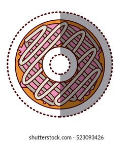 Isolated decorated donut design