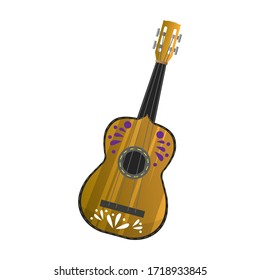 Isolated decorated guitar. Musical instrument - Vector illustration