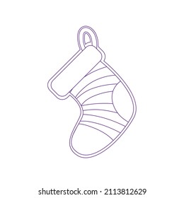 Isolated decorated santa gift boot Vector illustration