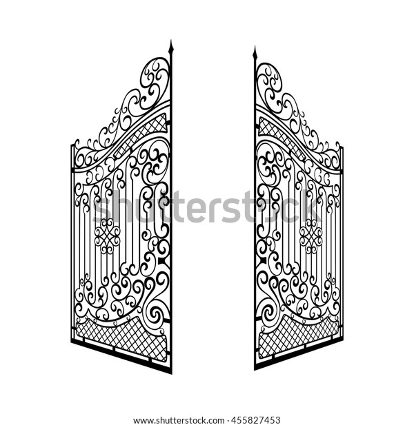 Isolated Decorated Steel Open Gates Vector Stock Vector (Royalty Free ...