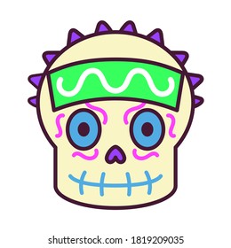 Isolated decorated traditional mexican skull - Vector illustration
