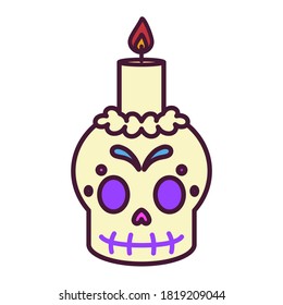 Isolated decorated traditional mexican skull - Vector illustration