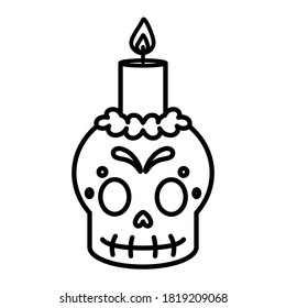 Isolated decorated traditional mexican skull - Vector illustration