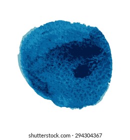 Isolated decorativ white bright template stain circle graphic element paint shape abstract ink modern creative illustration round decorative backdrop texture design color blue colorful blot watercolor