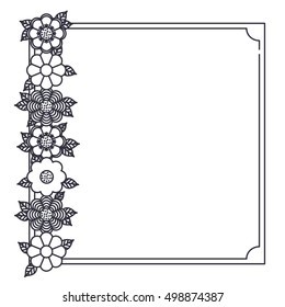 Isolated decorative and floral frame design