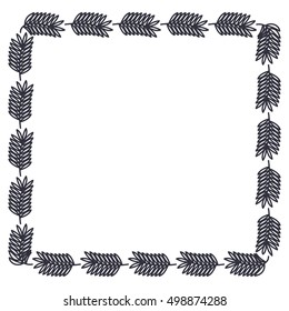 Isolated decorative frame with leaves design