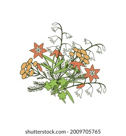 Isolated decorative vector floral bunch