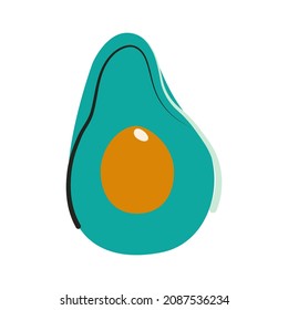 Isolated decorative vector illustration of avocado slice