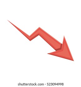 Isolated decrease arrow design