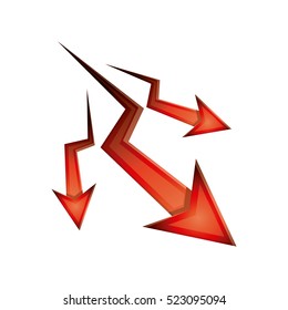 Isolated decrease arrow design
