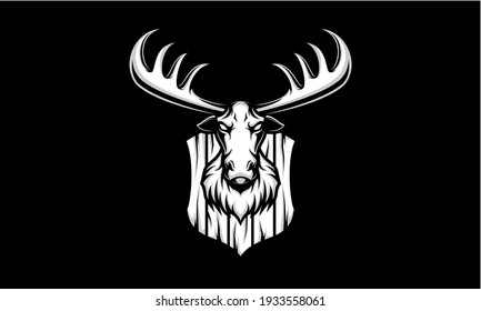 Isolated deer head vector. Deer hunting logo vector