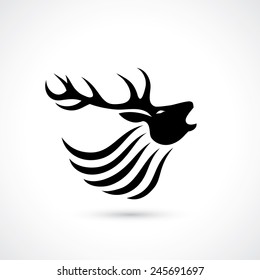 Isolated deer head - vector illustration