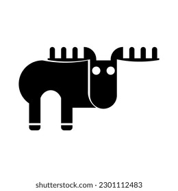 Isolated deer icon. Editable color. EPS vector file