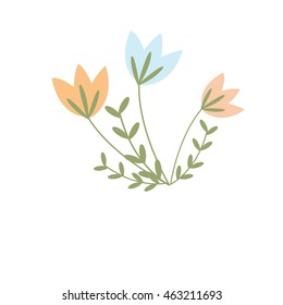 isolated delicate flowers