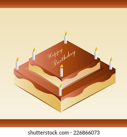 an isolated delicious birthday cake for a birthday party