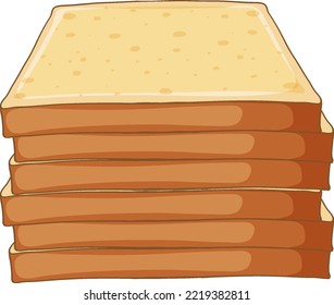 Ilustración de pan de mantequilla deliciosa aislada