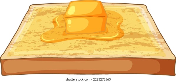 Isolated delicious butter bread illustration