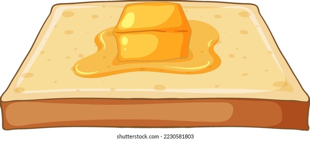 Isolated delicious butter bread illustration