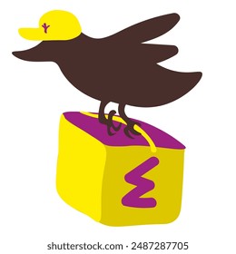 pájaro de entrega aislado en estilo plano. objeto para el diseño de la etiqueta engomada del cartel