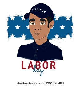 Entrega aislada con vector uniforme del Día del Trabajo
