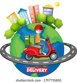 Isolated delivery icon on white background illustration
