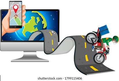 Icono de entrega aislado en ilustración de fondo blanco