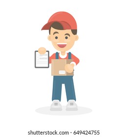 Isolated delivery man.